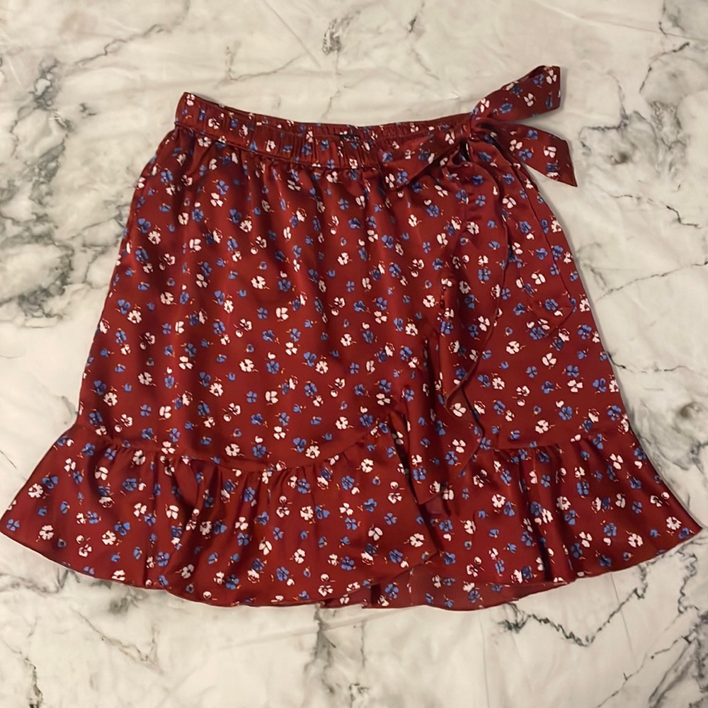 NEW Abercrombie & Fitch Satin Faux Wrap Skirt Size XS
